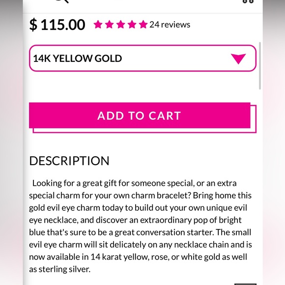 Helen Ficalora 14k gold Evil Eye Pendant - Picture 7 of 7